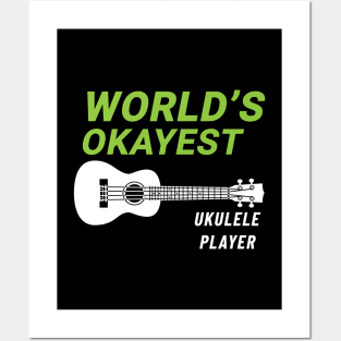 World's Okayest Ukulele Player Ukulele Dark Theme Posters and Art